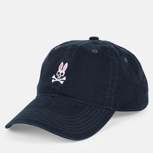 Psycho Bunny Mens Core Sunbleached Hat, Black, One Size, New with tags